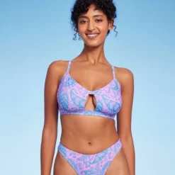 Women's Paisley Print Cut Out Bralette Bikini Top - Wild Fable™ Blue/Pink -Wild Fable Elegant Shop GUEST 05a87e1e 09fb 4fd5 a1ca 034e8f4e13b8