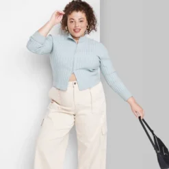 Women's Fitted Mock Turtleneck Zip-Up Cardigan - Wild Fable™ -Wild Fable Elegant Shop GUEST 0795d7a9 7240 412d 9699 a819802075c1