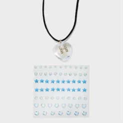 Acrylic Heart With Face Gems Pendant Necklace - Wild Fable™ Clear/Black -Wild Fable Elegant Shop GUEST 0a4b9b29 b8fd 4668 9bf2 4776e1462d03
