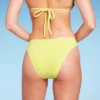 Women's Plisse Textured High Leg Cheeky Bikini Bottom - Wild Fable™