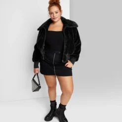 Women's Faux Fur Bomber Jacket - Wild Fable™ -Wild Fable Elegant Shop GUEST 19f96e76 acb7 4677 9528 a8cedc42762d