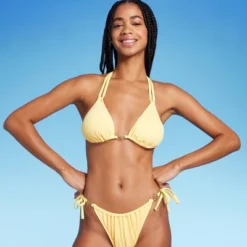 Women's Flower Charm Lurex Plisse Textured Triangle Bikini Top - Wild Fable™ 6 Women's Flower Charm Lurex Plisse Textured Triangle Bikini Top - Wild Fable™ -Wild Fable Elegant Shop GUEST 1b012d6b 2fa0 468a bd3b 85adc0457b7a