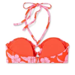 Women's Ring Front Halter Bandeau Bikini Top - Wild Fable™ Orange/Pink Tropical Print -Wild Fable Elegant Shop GUEST 20f46358 c037 493d bc11 4b83f4e1d15b