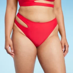 Women's Side Cut Out Mid-Rise High Leg Cheeky Bikini Bottom - Wild Fable™ Red -Wild Fable Elegant Shop GUEST 2ae1468c c109 4dd1 8e62 b5542fd31abe