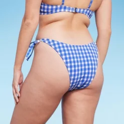Women's Side-Tie Ultra High Leg Super Cheeky Bikini Bottom - Wild Fable™ Cobalt Blue Gingham Print -Wild Fable Elegant Shop GUEST 2e2eb894 4f03 45bd 8a07 34951ade2024