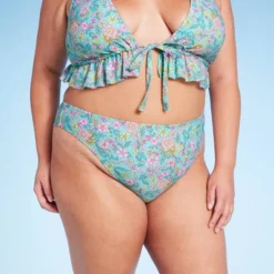 Women's Mid-Rise Cheeky High Leg Bikini Bottom - Wild Fable™ Green Floral Print -Wild Fable Elegant Shop GUEST 2f02cd0b c4a9 40e5 92c6 11776b1b0a7e