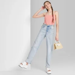 Women's Super-High Rise Distressed Straight Jeans - Wild Fable™ Light Wash -Wild Fable Elegant Shop GUEST 2f8acc41 cf25 4c1b 8ab8 a964a3634ed3