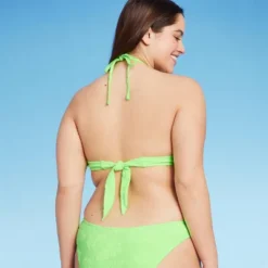 Women's Terry Textured U-Neck Multi-Way Bralette Bikini Top - Wild Fable™ Tropical Green -Wild Fable Elegant Shop GUEST 2fe348c1 a4ce 4591 9a32 1e39ebd3ee37