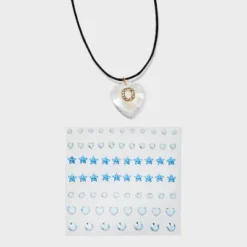 Acrylic Heart With Face Gems Pendant Necklace - Wild Fable™ Clear/Black -Wild Fable Elegant Shop GUEST 30f4eced aa24 41a7 90cf 8c42a326ba94