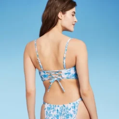 Women's Corset Longline Bikini Top - Wild Fable™ Cream