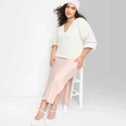 Women's Satin Lace Trim Midi Skirt - Wild Fable™ -Wild Fable Elegant Shop GUEST 351374e9 b80c 4b8c a993 5a1ec9a575df