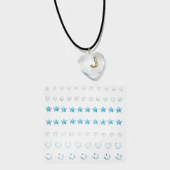 Acrylic Heart With Face Gems Pendant Necklace - Wild Fable™ Clear/Black -Wild Fable Elegant Shop GUEST 38adfd1d 6e08 4060 9038 398fe46be91a