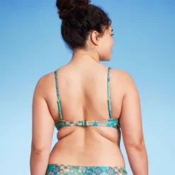 Women's Scoop Front Bralette Bikini Top - Wild Fable™ Blue Patchwork Print -Wild Fable Elegant Shop GUEST 3b1e2ee6 8d20 4431 bd97 df379dcffc40