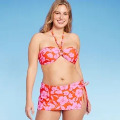 Women's Ring Front Halter Bandeau Bikini Top - Wild Fable™ Orange/Pink Tropical Print -Wild Fable Elegant Shop GUEST 3c5fd03f 1ce5 4b5e b358 9e4e1d10619e