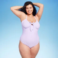 Women's Shirred Detail Underwire High Leg Extra Cheeky One Piece Swimsuit - Wild Fable™ Lilac Purple -Wild Fable Elegant Shop GUEST 3d3ee15c 1935 4198 9b56 4ce4e177d451