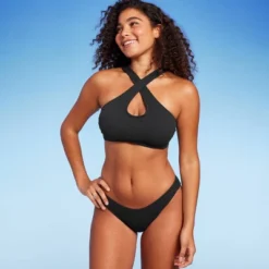 Women's Cross Front Pucker Textured Halter Bikini Top - Wild Fable™ -Wild Fable Elegant Shop GUEST 3ef4f3f7 12f3 4a58 b1a7 b323df1fceb4