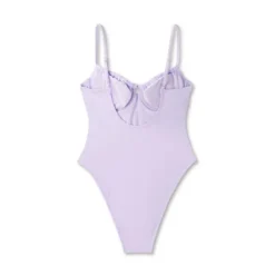 Women's Shirred Detail Underwire High Leg Extra Cheeky One Piece Swimsuit - Wild Fable™ Lilac Purple -Wild Fable Elegant Shop GUEST 43772e28 614a 46b8 95e2 fbe258408d7a