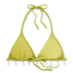 Women's Shell Detail Triangle Bikini Top - Wild Fable™ Green -Wild Fable Elegant Shop GUEST 45287b5c 63be 44b4 81cd f9c5241c7057
