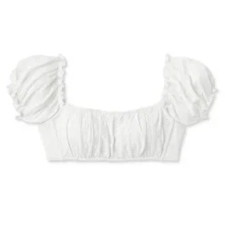 Women's Puff Sleeve Eyelette Bralette Bikini Top - Wild Fable™ White -Wild Fable Elegant Shop GUEST 46d98b8d 1e4c 4bf8 9eff 12f1aae4ccd3