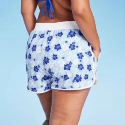Women's 4" Inseam High Waist Lace-Up Board Shorts - Wild Fable™ Blue Floral Print 3 Women's 4" Inseam High Waist Lace-Up Board Shorts - Wild Fable™ Blue Floral Print -Wild Fable Elegant Shop GUEST 4841448b 5f4d 4c2b 9e59 df0fb52bc458