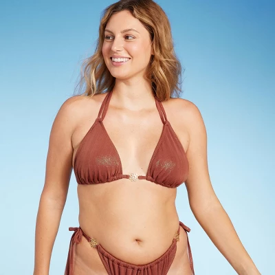 Women's Flower Charm Lurex Plisse Textured Triangle Bikini Top - Wild Fable™ Women's Flower Charm Lurex Plisse Textured Triangle Bikini Top - Wild Fable™ -Wild Fable Elegant Shop GUEST 4b4fc012 4c91 4d51 9199 581cb50ee292