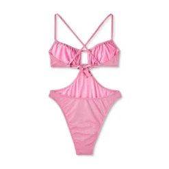 Women's Cut Out One Piece Swimsuit - Wild Fable™ Pink Lurex -Wild Fable Elegant Shop GUEST 4bd57c2d bfb5 4d1b a1cb c59ebda7aef3