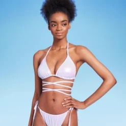 Women's Extreme Wrap Triangle Bikini Top - Wild Fable™ Light Purple Iridescent -Wild Fable Elegant Shop GUEST 4c908518 3f53 42b3 9b23 9d4edae527e2