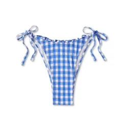 Women's Side-Tie Ultra High Leg Super Cheeky Bikini Bottom - Wild Fable™ Cobalt Blue Gingham Print -Wild Fable Elegant Shop GUEST 516be7a1 4105 4f24 b44c 1812f3565a4c