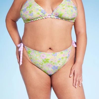 Women's Reversible Side-Tie Extra High Leg Cheeky Bikini Bottom - Wild Fable™ Green Floral Print/Purple Gingham Print Women's Reversible Side-Tie Extra High Leg Cheeky Bikini Bottom - Wild Fable™ Green Floral Print/Purple Gingham Print -Wild Fable Elegant Shop GUEST 53223c69 479d 4c2f 9035 7c1cd38e2b40