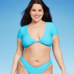 Women's Twist-Front Short Sleeve Bralette Bikini Top - Wild Fable™ -Wild Fable Elegant Shop GUEST 532a2288 450c 40b5 b6d9 432d1d16eb78