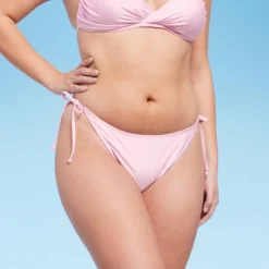 Women's Side-Tie Scoop Front High Leg Cheeky Bikini Bottom - Wild Fable™ Light Pink Lurex -Wild Fable Elegant Shop GUEST 54a8fad3 ae86 493c b244 d45ce7fea0a8