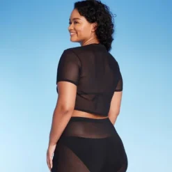 Women's Mesh Drawstring Ruched Cover Up Top - Wild Fable™ -Wild Fable Elegant Shop GUEST 57bb9440 a341 4cd7 8ba8 10cd74ecb329