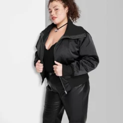 Women's Satin Bomber Jacket - Wild Fable™ -Wild Fable Elegant Shop GUEST 5a2e537b 386f 4b86 b4c1 4c96042aeab6