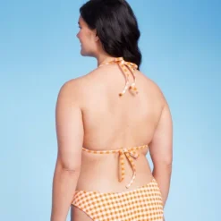Women's Ruffle Detail Triangle Bikini Top - Wild Fable™ Orange Gingham -Wild Fable Elegant Shop GUEST 5a74a806 f1c1 4583 9bb1 04061f8ec7f1