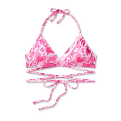 Women's Wrap Bralette Bikini Top - Wild Fable™ Pink Heart Print Women's Wrap Bralette Bikini Top - Wild Fable™ Pink Heart Print -Wild Fable Elegant Shop GUEST 5e72f7c3 faac 4ff5 91f0 88b9326462fd