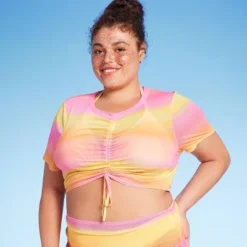 Women's Mesh Drawstring Ruched Cover Up Top - Wild Fable™ -Wild Fable Elegant Shop GUEST 5ea869c2 9197 42d4 be2b b720280e194f