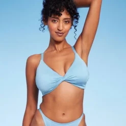 Women's Twist-Front Bralette Bikini Top - Wild Fable™ Blue Lurex -Wild Fable Elegant Shop GUEST 6331c92a ccd0 4b56 9552 d53f42c0a081