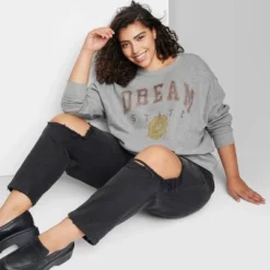 Women's Oversized Dream State Graphic Sweatshirt - Wild Fable™ Heather Gray -Wild Fable Elegant Shop GUEST 683aab3c 93ec 4664 91a6 f00d2c715ff1