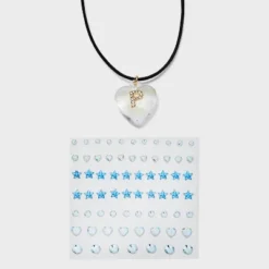 Acrylic Heart With Face Gems Pendant Necklace - Wild Fable™ Clear/Black -Wild Fable Elegant Shop GUEST 70cb4fa5 1f65 4bc4 bd1e 914ab0287042
