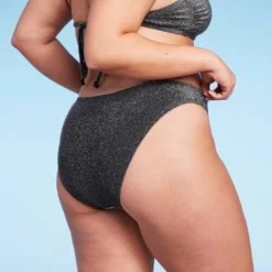 Women's High Leg Cheeky Bikini Bottom - Wild Fable™ Black Lurex -Wild Fable Elegant Shop GUEST 73349ae4 0fa0 4abd a58b ad80a4c9612e