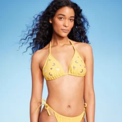 Women's Sequin Detail Triangle Bikini Top - Wild Fable™ Yellow -Wild Fable Elegant Shop GUEST 7556a69d 4864 4f92 9639 034b99bb3401