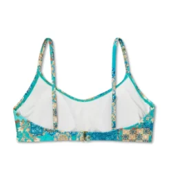 Women's Scoop Front Bralette Bikini Top - Wild Fable™ Blue Patchwork Print -Wild Fable Elegant Shop GUEST 757ef835 f2ee 4b6a 991e 60c0c3e96ff4