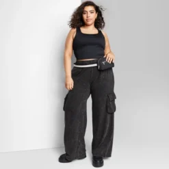Women's High-Rise Wide Leg Fleece Cargo Pants - Wild Fable™ -Wild Fable Elegant Shop GUEST 79dff6e6 dbb1 40e9 8490 70f6ab4ae70b
