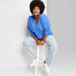 Women's V-Neck Fuzzy Oversized Pullover Sweater - Wild Fable™ -Wild Fable Elegant Shop GUEST 7d9e6a29 6edd 4384 8aa8 f1e6cfe9c399