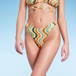 Women's Extra High Leg Ultra Cheeky Bikini Bottom - Wild Fable™ Multi Striped -Wild Fable Elegant Shop GUEST 7e22eda3 5e17 499c a08d d549cff1ca65
