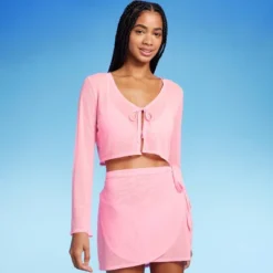 Women's Tie-Front Cropped Mesh Cover Up Cardigan - Wild Fable™ -Wild Fable Elegant Shop GUEST 7eb56840 aab6 463f a33b 68784829e296