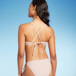 Women's Striped Crochet Bralette Bikini Top - Wild Fable™