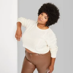 Women's Cropped Cable Pullover - Wild Fable™ -Wild Fable Elegant Shop GUEST 80f26d63 ebf2 4ace aa0a 66d0ccdf1631