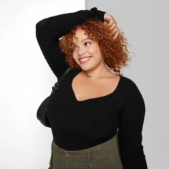 Women's Long Sleeve Sweetheart Neck Seamless Shirt - Wild Fable™ -Wild Fable Elegant Shop GUEST 82a6024a acd4 442a 929f d3167c0a4fbb