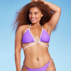 Women's Strappy Ring Front Triangle Bikini Top - Wild Fable™ Purple -Wild Fable Elegant Shop GUEST 83227e34 bda3 4580 a111 25f1c2a1cac2